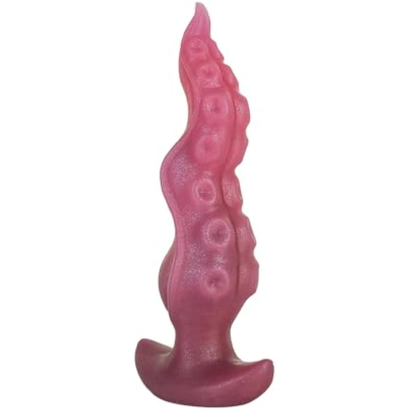 Octopus Tentacle Silicone Butt Plug, Ergonomic Design, Body-Safe Material, Tapered Tip, Anchor-Shaped Base, Comfortable For Beginners & Advanced Users, 3 Sizes, Red (S)