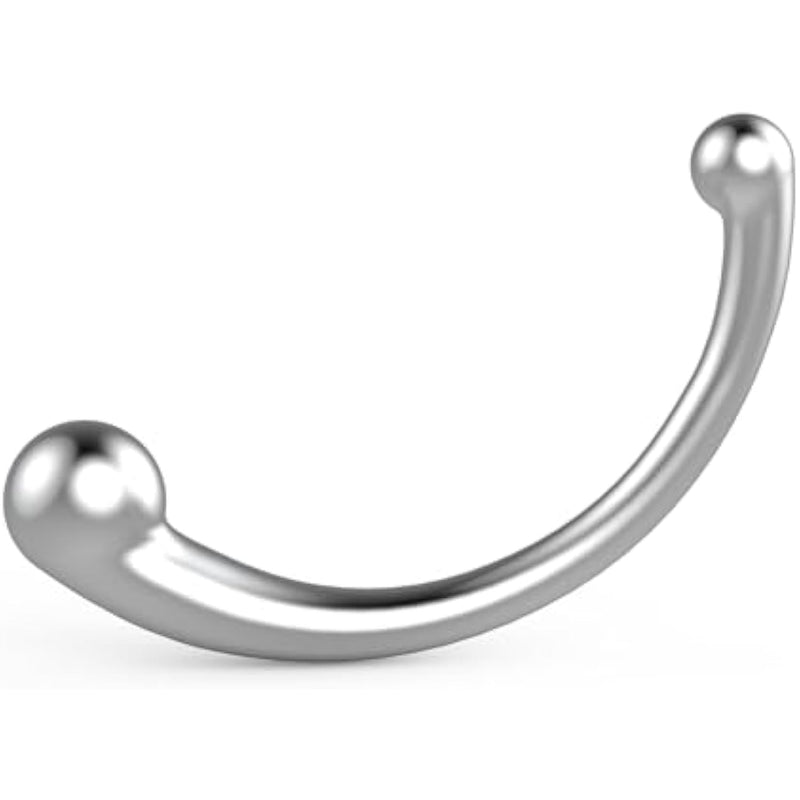 Massage G Spot Dildo,Stainless Steel Curved Dual Ended Dildos Anal Prostate Massager Sex Toys For Men,Women,Couples