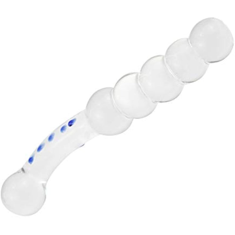 Glass G Spot Dildo Anal Beads Butt Plug Vaginal Stimulator Prostate Massager Double-Ended Pleasure Wand For Men Women Masturbation