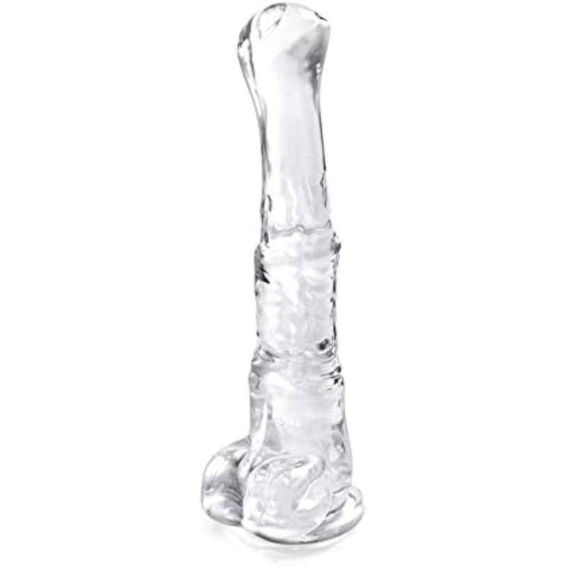 13.4 Inch Big Horse Dildo, Realistic Huge Thick G Spot Dildos With Strong Suction Cup, Flexible Anal Sex Toys For Women Men Gay Couple (Clear L)