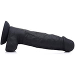 Power Pecker 7" Silicone Dildo With Balls - Black,1 Count, 123312