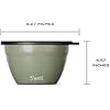 Stainless Steel Salad Bowl Kit 64oz, Mountain Sage, Comes with 2oz Mini Canister and Removable Tray for Organization, Leakproof, Easy to Clean, Dishwasher Safe