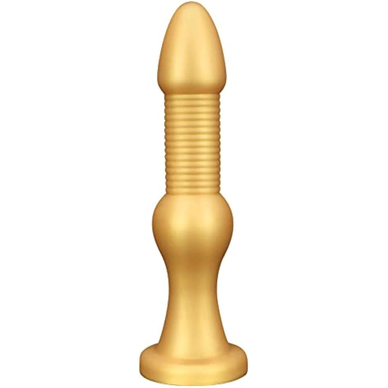 Super Long Anal Beads,Liquid Silicone Screw Thread Butt Plug Strong Suction Cup Long Anal Plug Prostate Massage Anal Trainer Dildo Anal Toy For Man Woman And Couples G-Spot (L)