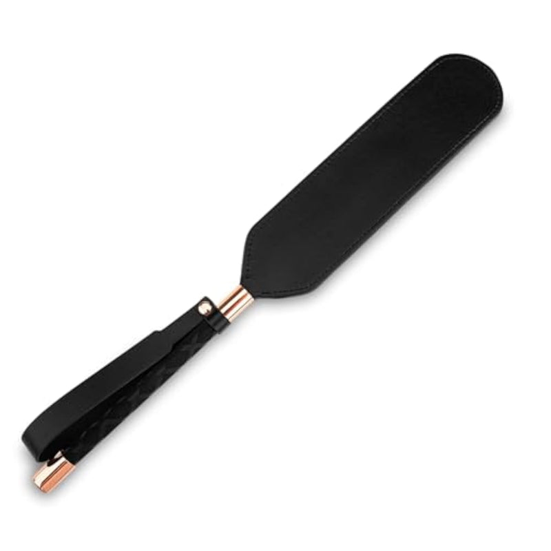 Black Leather Paddle Flogger for BDSM Play and Adult Bondage