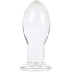 Huge Head Long Neck Glass Butt Plug, Clear (Medium)