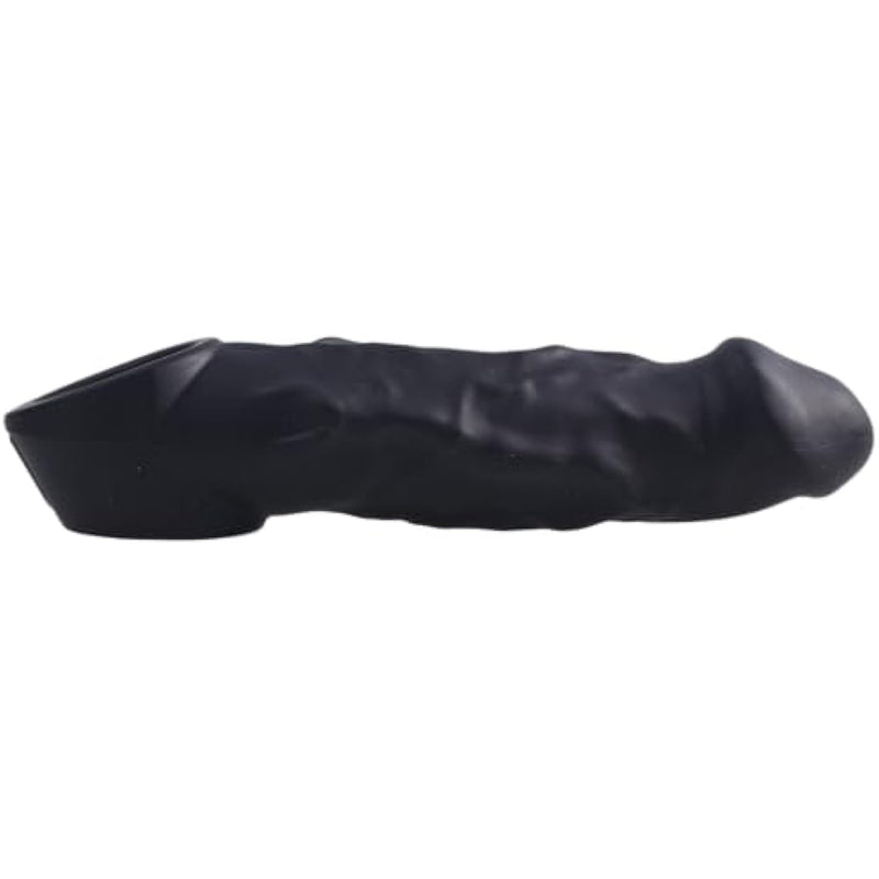 Mega Sheath - Dual Density Silicone Cock Sleeve W/Ball Stretcher To Enlarge & Thicken - Dildo Penis Pump To Prolong - Adult Male Sex Toys For Men Couple - Jet Black