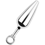 Female Male Pleasure Metal Smooth Butt Plug With Pull Ring Pointed Metal Anal Plug Massage Masturbation Sex Toy