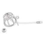 Men'S Chastity Device Stainless Steel Virginity Lock Male Penis Cage Accessories 8Mm Silicone Catheter Jg022
