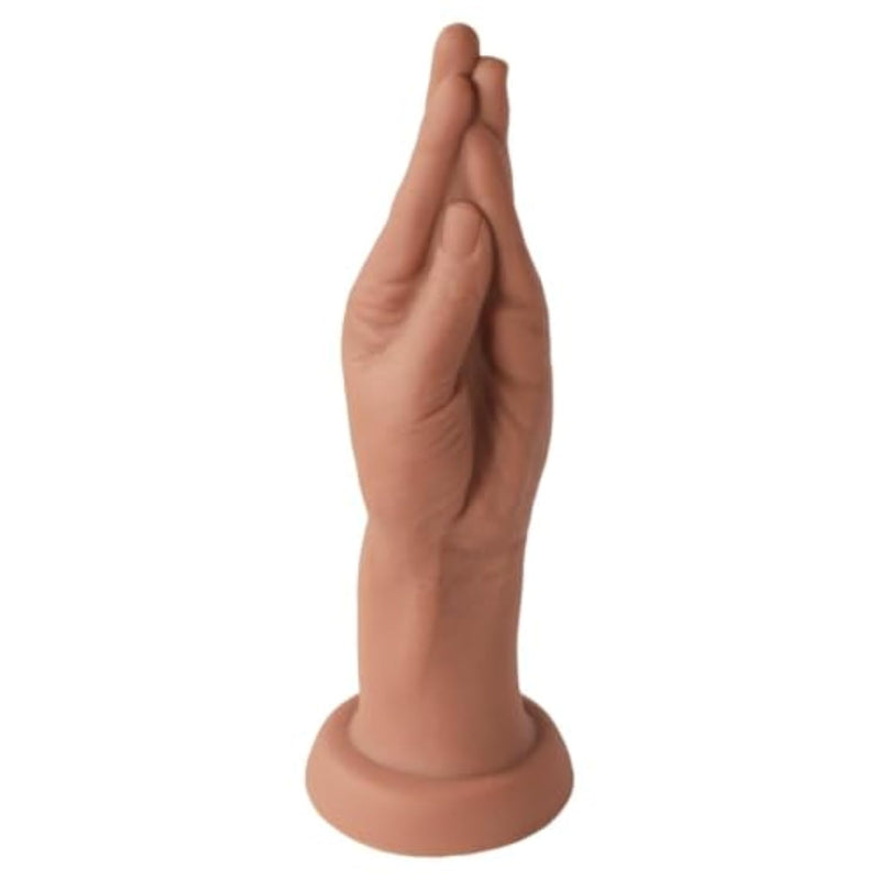 Extra Large 11 Inch Silicone Dildo with Rubber Fist and Anal Gape Feature for Fisting Toy Use