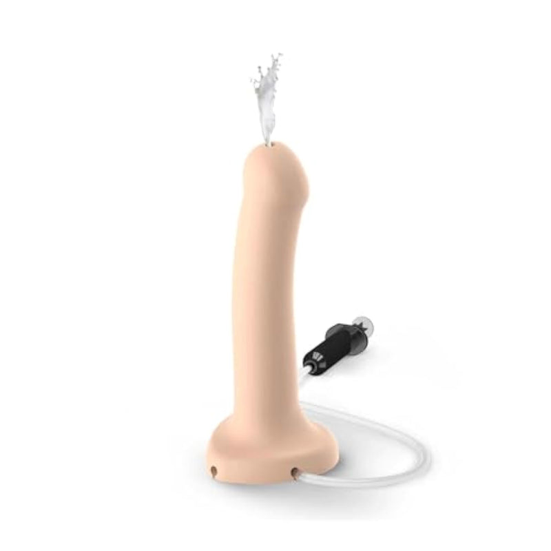 Cum Dildo For Women - G&P Spot Stimulation Dildos Butt Plug - Soft & Flexible Silicone Cumming Dildo (Vanilla, Small)