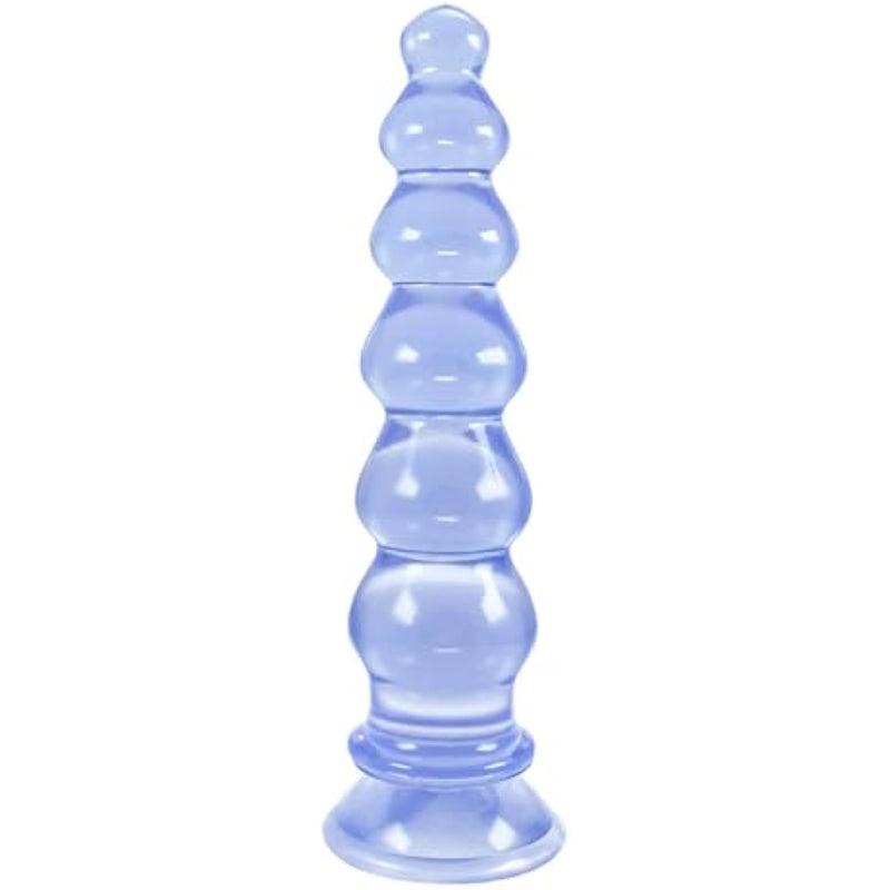 9.4Inch 6 Beads Anal Beads Anal Dildo With Strong Suction Cup Sex Toy Butt Plug Clitoral Dildo For Woman Man - Blue
