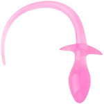 Dog Tail Anal Butt Plug - Anal Plug With Long Dog Tails Expander Plug Anal Sex Toy Anal Trainer For Women Gay Lesbian Couples (Pink)