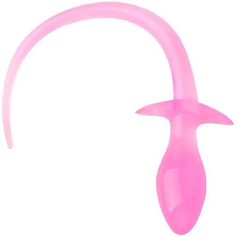 Dog Tail Anal Butt Plug - Anal Plug With Long Dog Tails Expander Plug Anal Sex Toy Anal Trainer For Women Gay Lesbian Couples (Pink)
