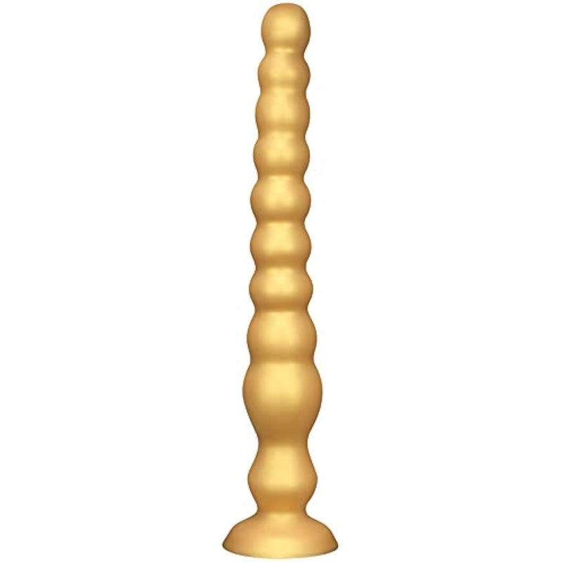 Long Anal Beads Plug With Strong Suction Cup, Soft Silicone Butt Plug Thread G-Spot Prostate Massage Stimulation Dildo, Anal Training Sex Toys For Men Women Couple (L)