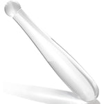 Glass Butt Plug Anal Dildo Pleasure G-Spot Wand Baseball Bat Shaped Double Ended Dildo Prostate Massager Fetish Masturbation Sex Toy For Women Men (L) Transparent