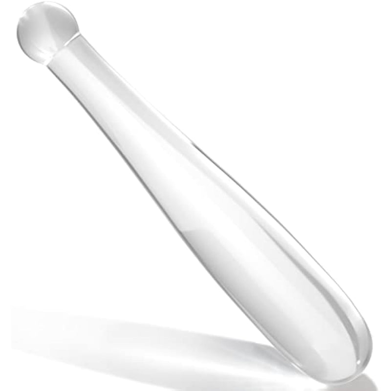 Glass Butt Plug Anal Dildo Pleasure G-Spot Wand Baseball Bat Shaped Double Ended Dildo Prostate Massager Fetish Masturbation Sex Toy For Women Men (L) Transparent