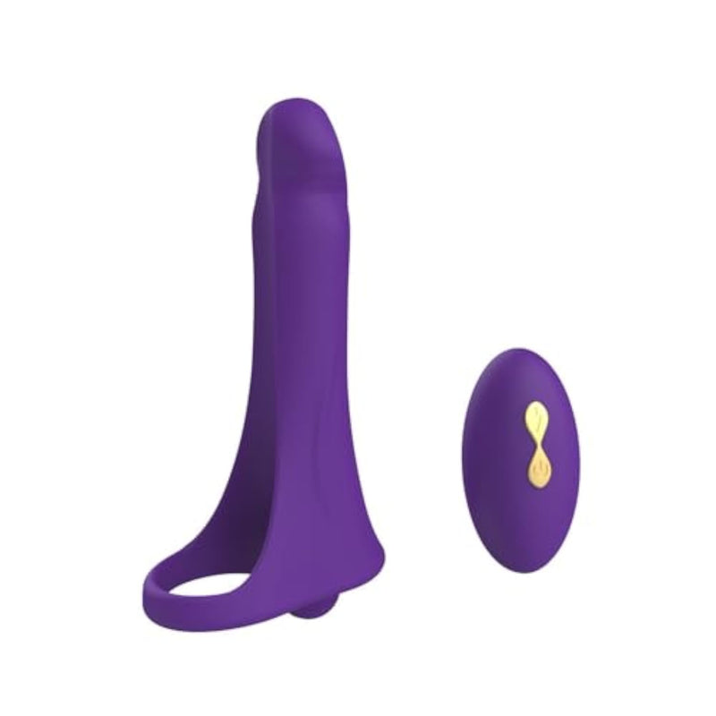 Dual Penetration Vibrator with Remote Control and Strap On Design for Couples