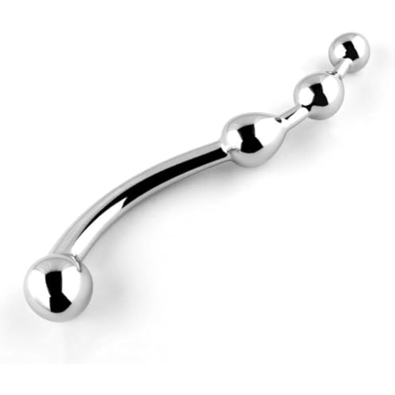 Double Ended Thrusting Dildo Stainless Steel Anal Beads Butt Plug Adult Toys Prostate Massager G Spot Stimulator Wand Small Dildo Orgasm Toy