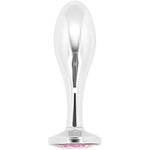 Metal Anal Plug With Bulbous Shaft | Increase Sensations | Graduated Sizes | Flared Base | Interchangeable Jewel | Temperature Play | Easy To Clean | Adult Toy Storage Bag | Ultimate Anal Pleasure