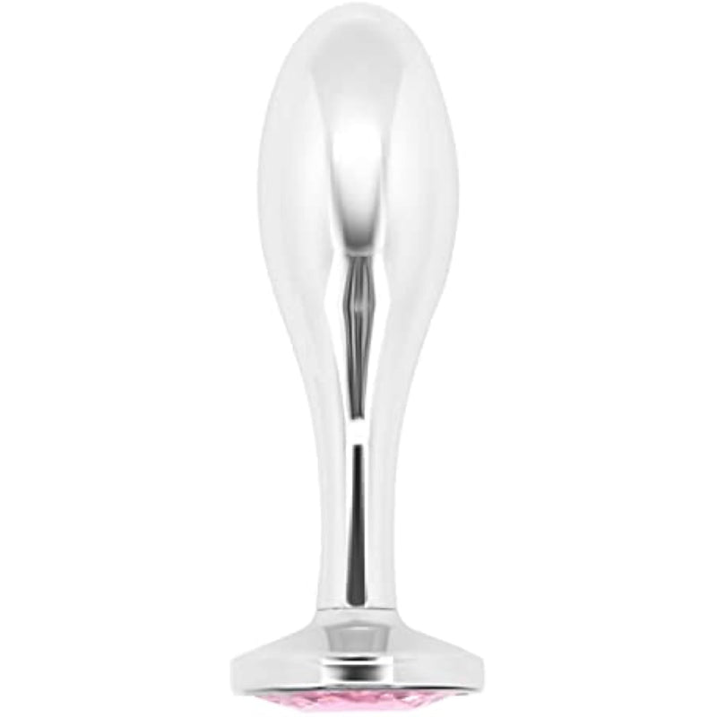 Metal Anal Plug With Bulbous Shaft | Increase Sensations | Graduated Sizes | Flared Base | Interchangeable Jewel | Temperature Play | Easy To Clean | Adult Toy Storage Bag | Ultimate Anal Pleasure