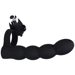 Double Penetration Vibrating Cock Ring Black