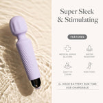 Rechargeable Wand Vibrator – 20 Patterns, 8 Speeds, Quiet & Compact Clit Stimulator