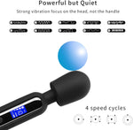 Cordless Wand Massager – Rechargeable Vibrator with 10 Patterns & 4 Speeds (Black)