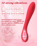 Rose Shaped Vibrator – 10 Vibration Modes, Waterproof G-Spot & Clitoral Stimulator