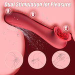 2-in-1 Rose Vibrator with 9 Modes | Clitoral, G-Spot & Nipple Stimulator for Women