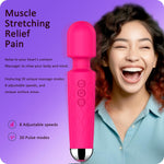 Powerful Wand Vibrator with 8 Speeds & 20 Modes, Waterproof & Quiet for Clitoral & G-Spot Stimulation