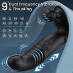 Thrusting Prostate Massager with 9 Vibration Modes, 3 Motors for Men & Couples