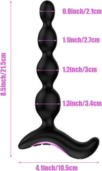 Silicone Vibrating Anal Beads with 10 Modes, Waterproof Prostate & Butt Plug