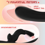 Rechargeable Rabbit Vibrator with Dual Motors & 10 Modes for G-Spot & Clitoral Pleasure