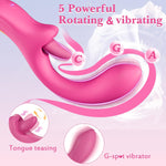 Women's G-Spot Dildo Vibrator – Rotating Tongue Licker with 5 Licking & Vibration Modes