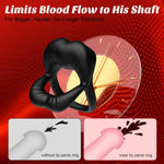 Vibrating Cock Ring with Clitoral Stimulator – Stretchy Male Sex Toy with 9 Modes