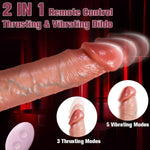 Thrusting Dildo Vibrator, 8.7" Realistic G-Spot & Anal Vibrator with Remote & Suction Cup
