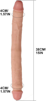 15'' Double-Ended Realistic Dildo – Soft, Lifelike Dual-Head Toy for Women