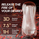 Portable Manual Stroker Cup for Men with 7.5" Depth & Realistic Texture