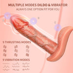 Wearable G-Spot Thrusting Dildo Vibrator - Remote Control, 9 Modes for Couples