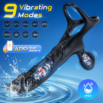 APP-Controlled Vibrating Strap-On & Anal Plug with 10 Modes, Cock Ring & Stimulator