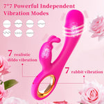 Rabbit Vibrator for Women – G-Spot, Clitoral & Anal Stimulator with 7 Modes (Pink)