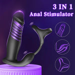 App-Controlled Thrusting Anal Stimulator with Vibrating Ring & Prostate Massager