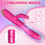 Thrusting Rabbit G-Spot Vibrator – Waterproof Silicone Dildo with 10 Vibration Modes