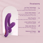 Come-Hither Rabbit Vibrator with Suction & 10 Vibration Modes for Clitoral & G-Spot