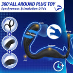 360° Rotating Prostate Massager with 10 Vibration Modes & Remote Control Cock Ring