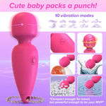 Rechargeable Mini Wand Vibrator – 10 Modes, Quiet & Waterproof Clitoral Stimulator