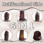 Realistic Thrusting Dildo – Black Silicone Vibrator with Suction Cup & Remote