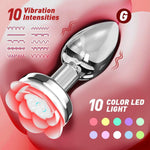 Remote Control Vibrating Butt Plug – 10 Modes Light-Up Anal Toy for Men & Women