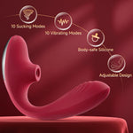 3-in-1 Rose Vibrator with 10 Suction & Thrusting Modes, Wearable G-Spot Clit Stimulator