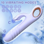 Thrusting Rabbit Vibrator – 10 Vibration & Thrust Modes for G-Spot & Clitoral Pleasure